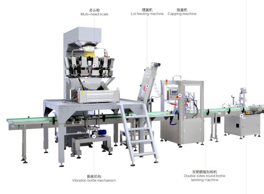 2KW Mini Weighing Filling Machine, etichettatrice della bottiglia automatica 10bpm